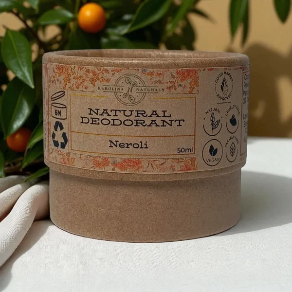 Natural neroli deodorant cream – gentle, vegan, zero-waste packaging