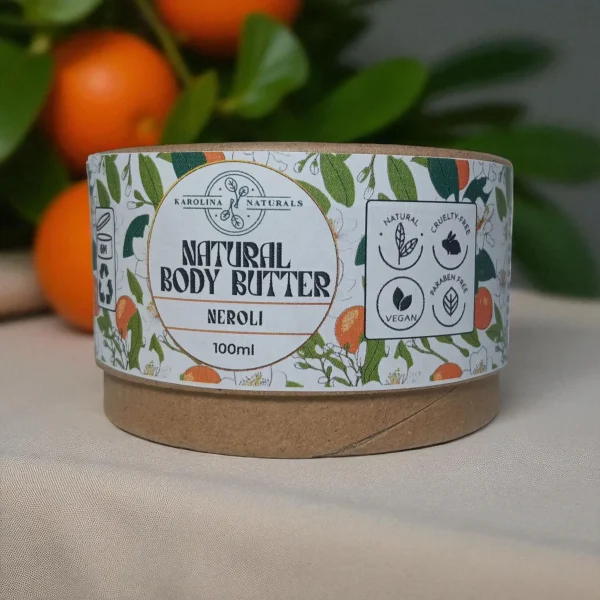 Natural Neroli Body Butter with delicate floral aroma for deep skin nourishment