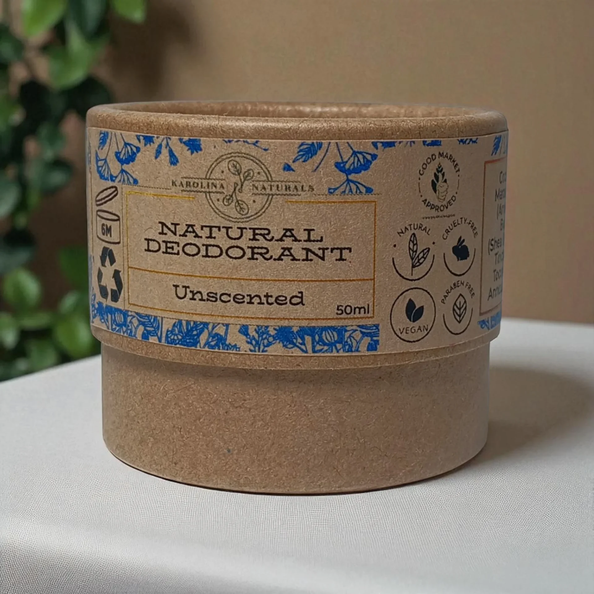 Natural Deodorant Unscented 1 Karolina Naturals – Unscented Natural Deodorant Perfect for sensitive skin and fragrance‑free preferences.