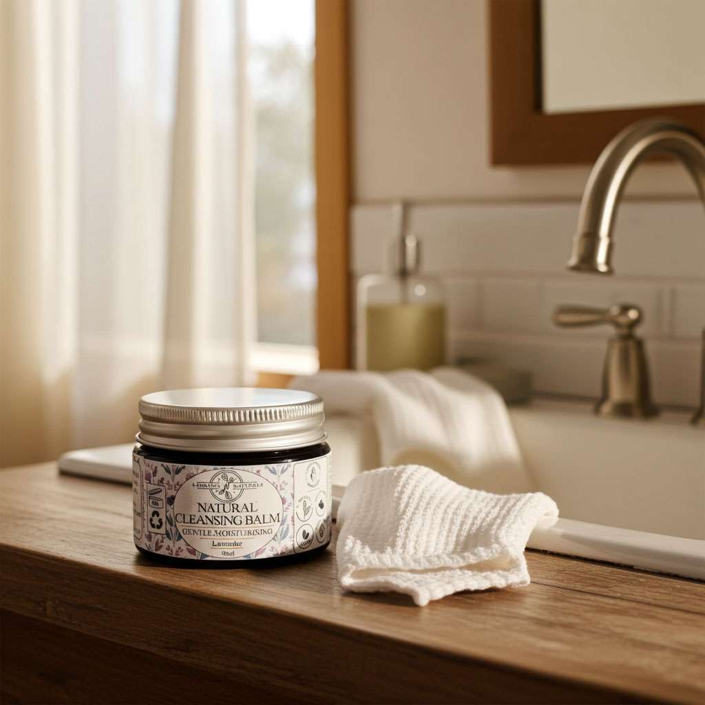 Gentle Cleansing Balm Lavender 2 Lavender cleansing balm with cleansing cloth – gentle vegan makeup remover