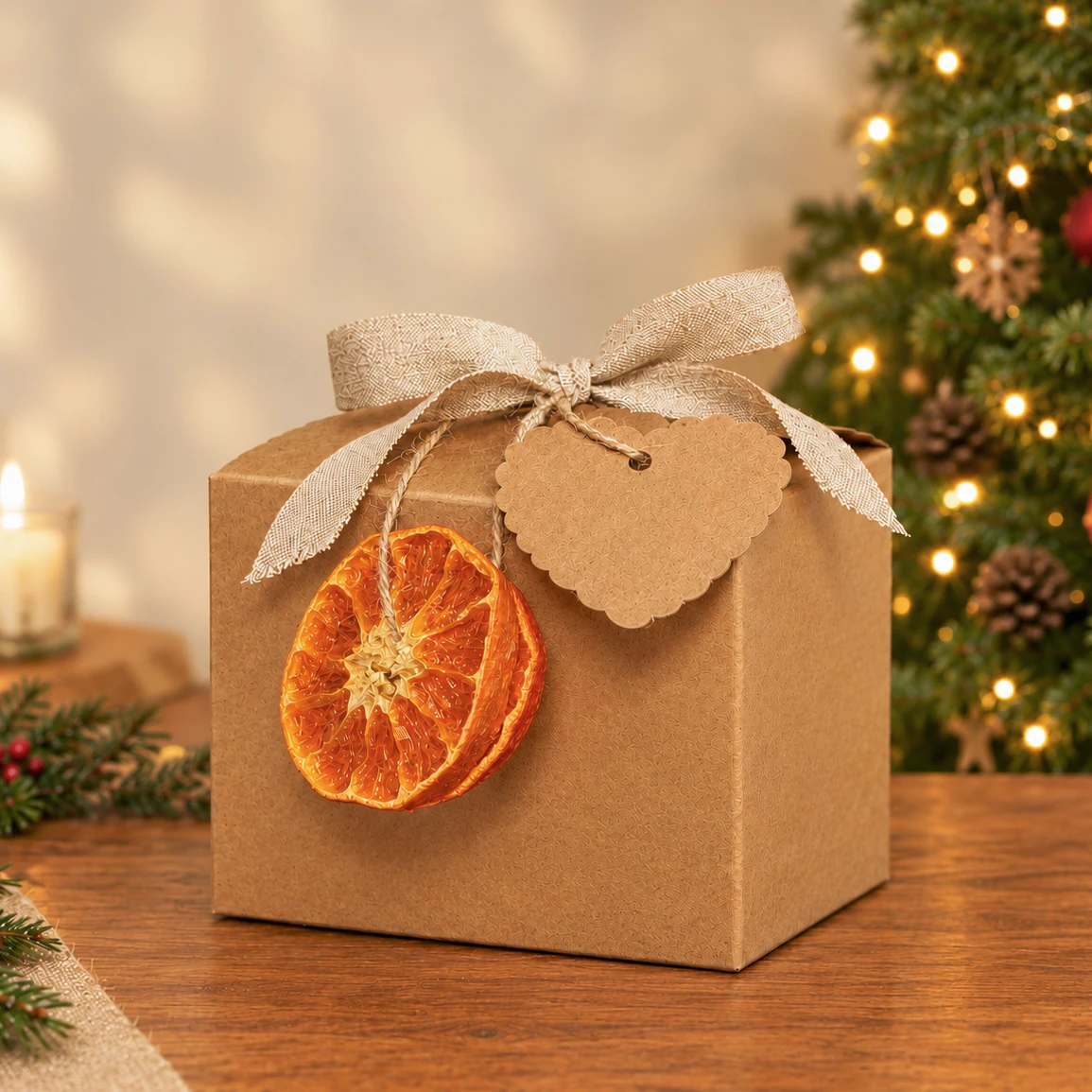 Small Christmas Gift Wrapping 1 small christmas gift wrapping, eco, home compostable, zero waste - Karolina Naturals