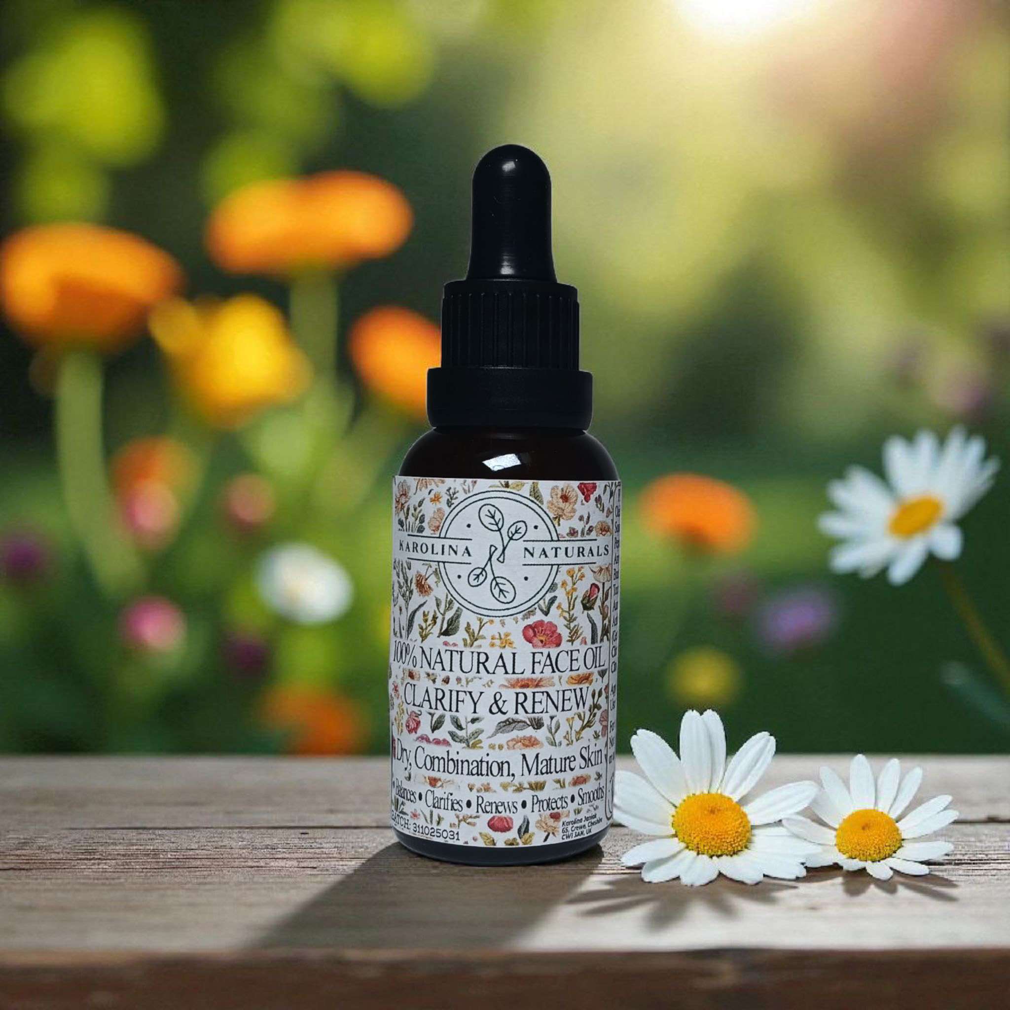 Renewal Facial Oil, Floral 1 floral geranium neroli chamomile rejuvenating, protecting face oil, natural