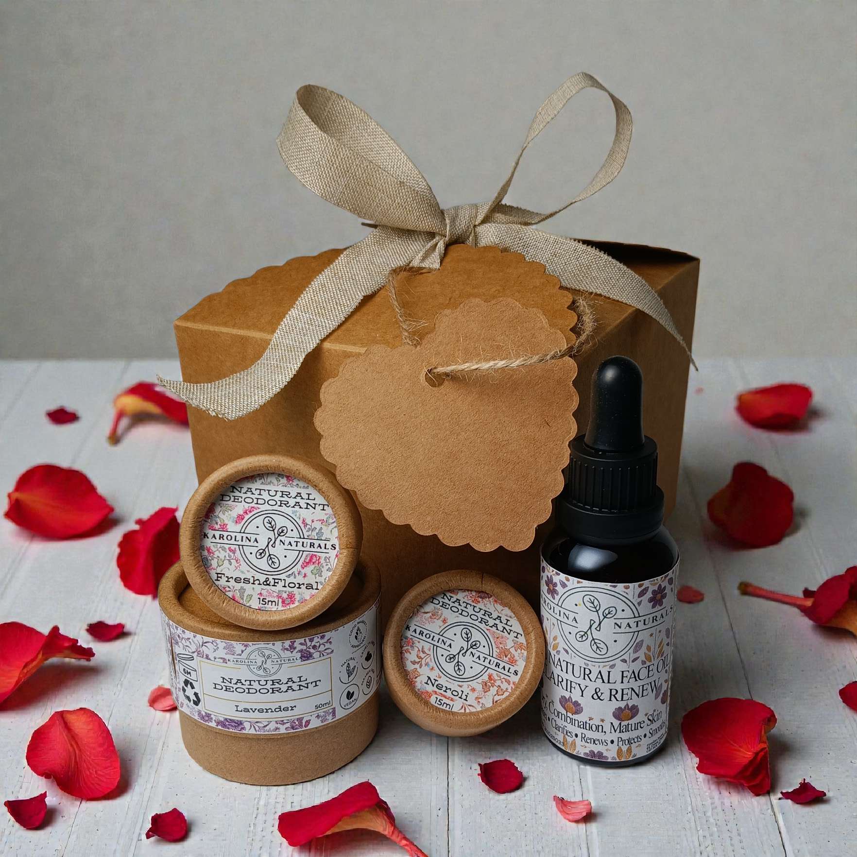 Floral Gift Set For Her– Thoughtful & Eco-Friendly 2 Karolina Naturals - Eco Friendly Floral Valentines Gift Set, zero waste, refreshing scent with floral notes, lavender, neroli, pelargonium. Perfect for gifting valentines and mothers day