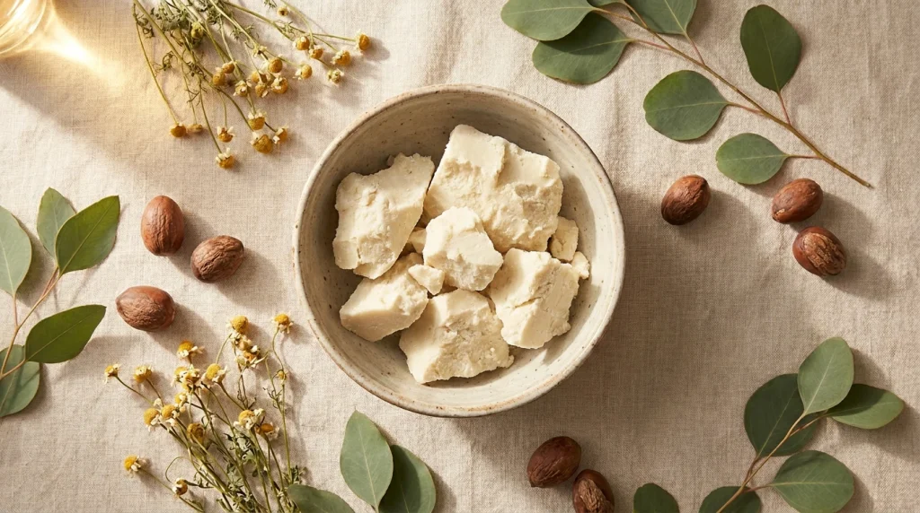 The Magic of Shea Butter: Nature’s Deep Nourishment 4 Raw unrefined organic African shea butter block for natural skincare