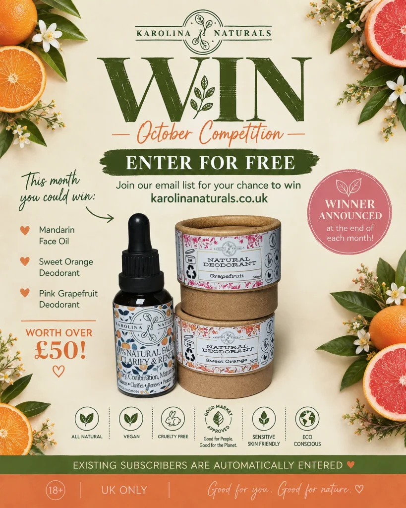 October win natural skincare competition Karolina Naturals